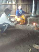 Testing the new stove with the first fire burning