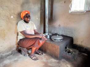Smokeless stove complete and in use