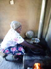 Sheila is happily using her new smokeless stove