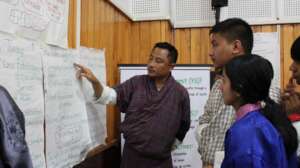 Administrators interact with youths