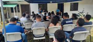 meeting under tent