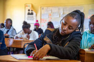 Students participating in the workshops