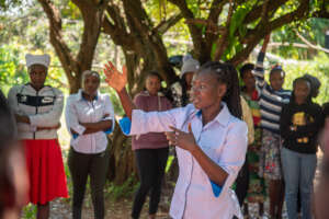 Students participating in the workshops