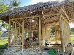 the bamboo wall construction