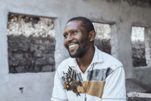 A participant smiles