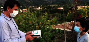 Delivering a tablet to a a family in need