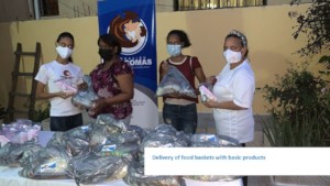 Delivery of food baskets with basic products