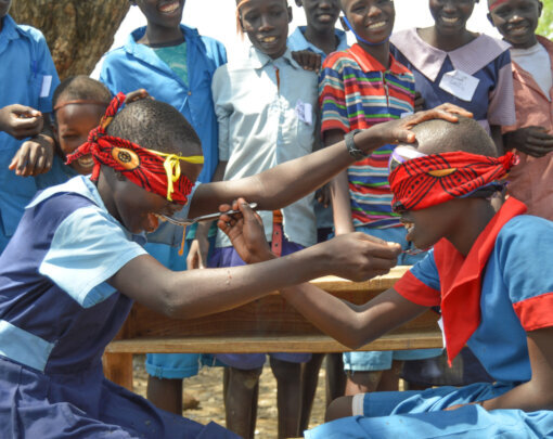 Girls from the Pokot and Ilchamus tribes at camp