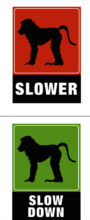 Posters to slow traffic down