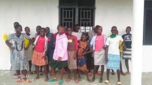Some happy faces outside the new dormitory