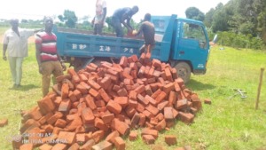 First delivery of bricks for footings