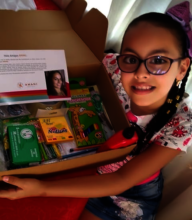 Children receiving Amani kits