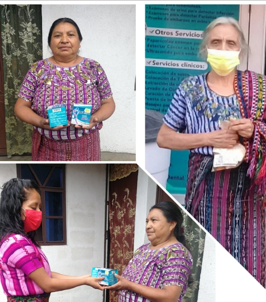 The program coordinator delivering medicine