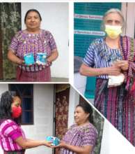 The program coordinator delivering medicine