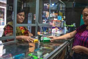Artisan happy with her medications.