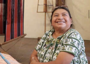 Maria T at the loom