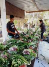 Preparing food staple for the earthquake victim
