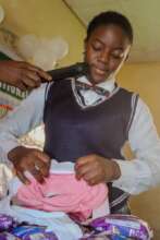 Setting the pad on pants