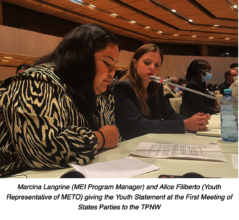 Marcina co-delivering youth statement