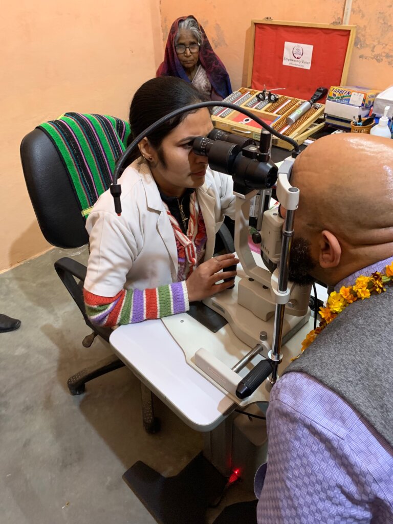 Checking a Patient for Eye Injury