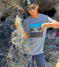 Youth leader advocating against marine debris.