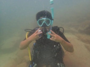 Alejandro, working on his SCUBA certification