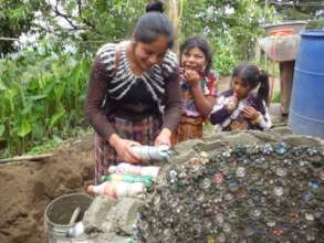 Laying eco-bricks