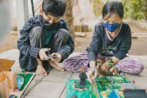Eco Warriors created traditional house dioramas