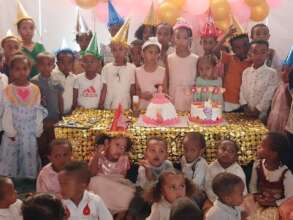 when children pictured celebrating their birthdays