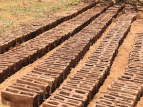 Cement blocks drying in the sun