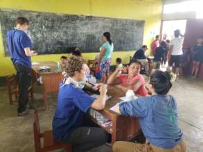 We borrow the local school for clinic activities