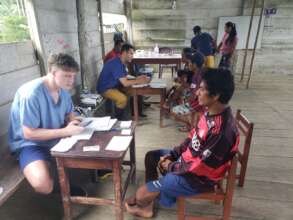 Patient consultations on the Yaguasyacu River