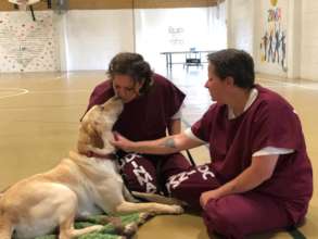 Hazel with prison handlers