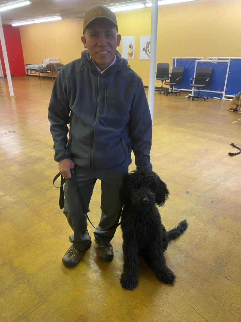 CWAC dog Louie meets his Veteran