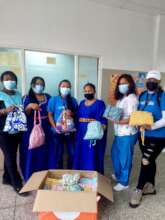 Hygiene kits donated in a maternity center.