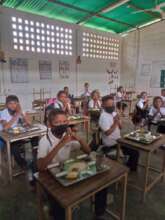 Children ready to lunch at school