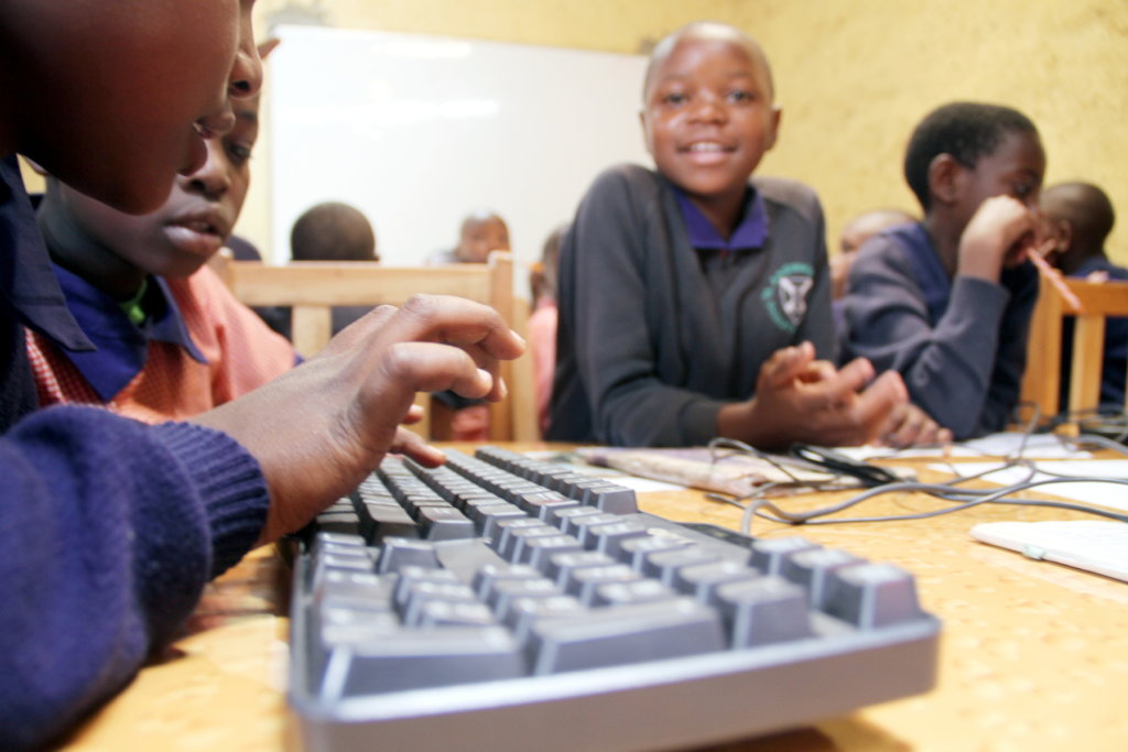 A computer lab for 150 school children in Kenya