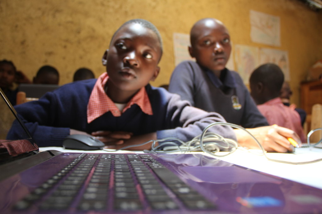 A computer lab for 150 school children in Kenya