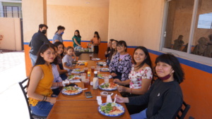 Lunch with students and English teachers