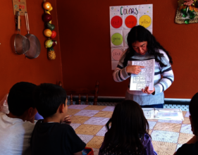 Our student Dalia teaching English to children