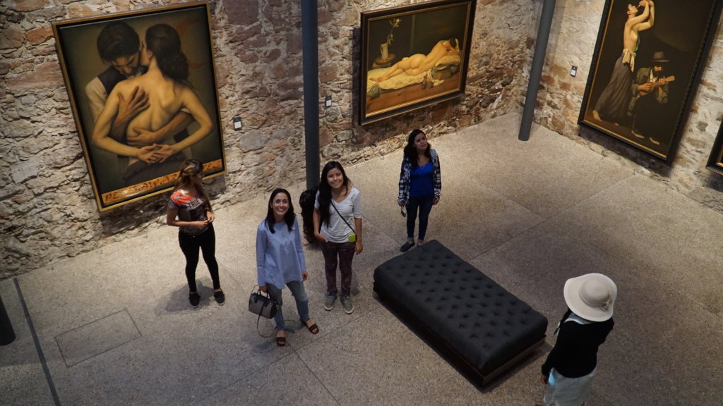 Visiting an art gallery