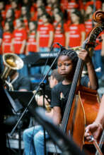 Double bass in concert