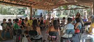 assembly with students, educators and families