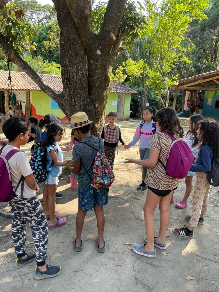 Children playing in the schoolyard