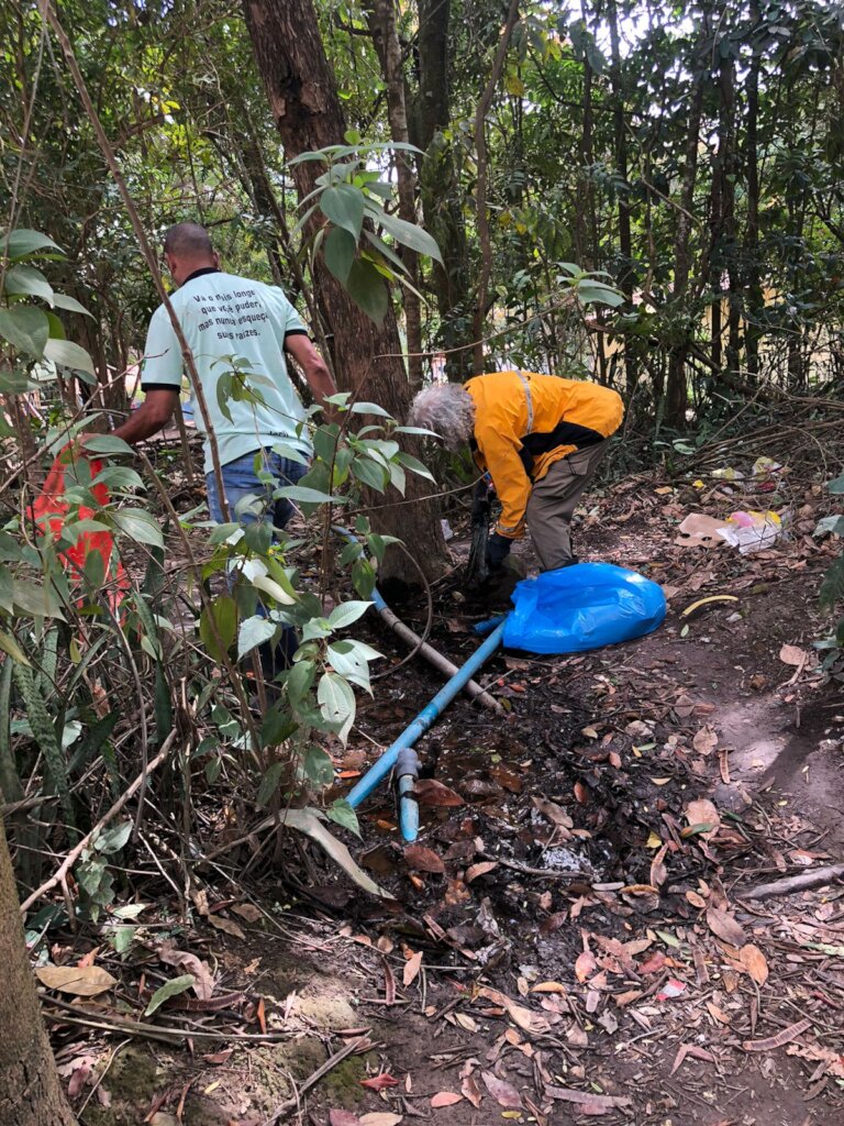 Community cleanup effort to remove waste from the