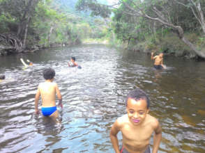 river bath on children's day