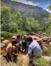 Visit and research in a river