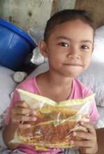 Foodbank distributing bread for children