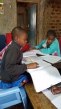 Girls studying for school