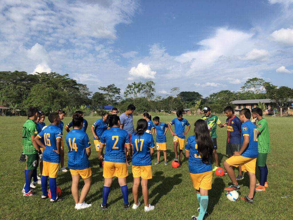 Soccer trainings in the villages